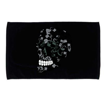 Skull With Flowers Day of the Dead Microfiber Hand Towel