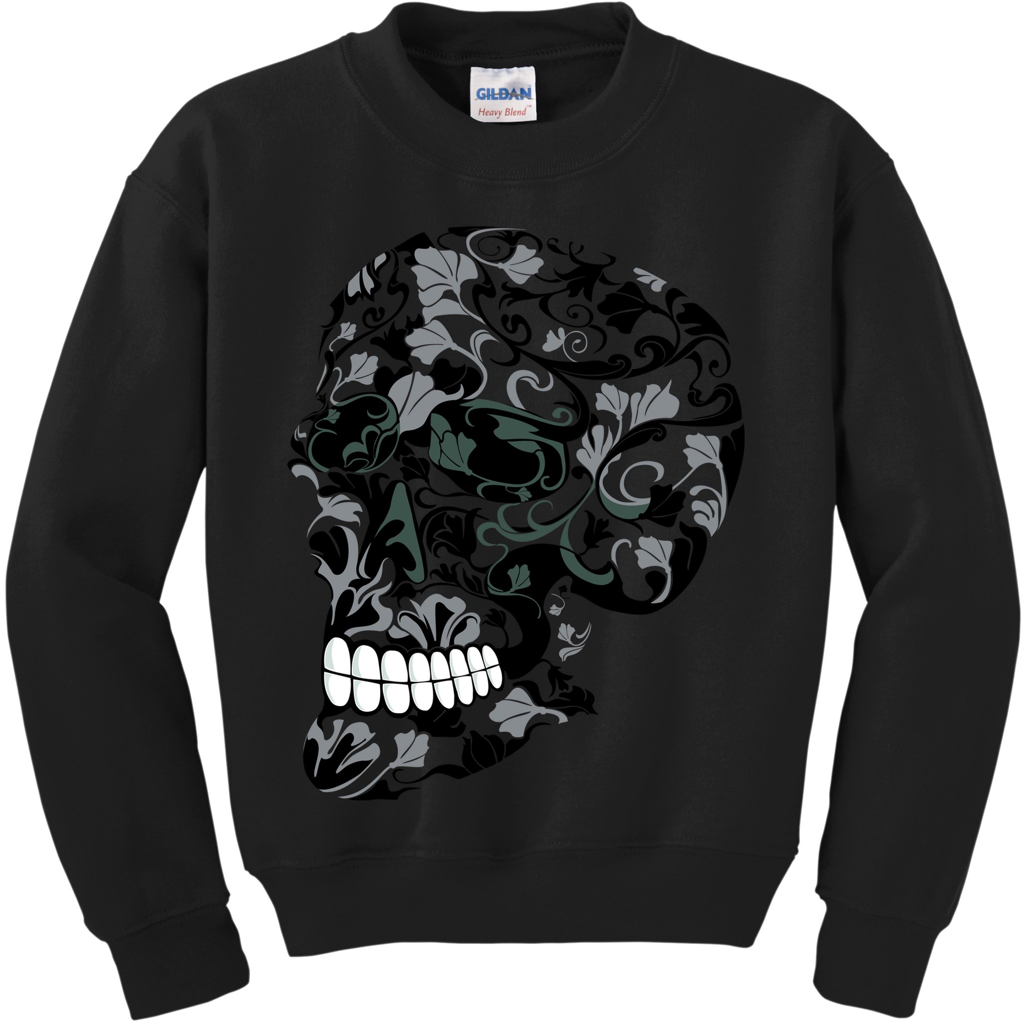Skull With Flowers Day of the Dead Kids Sweatshirt
