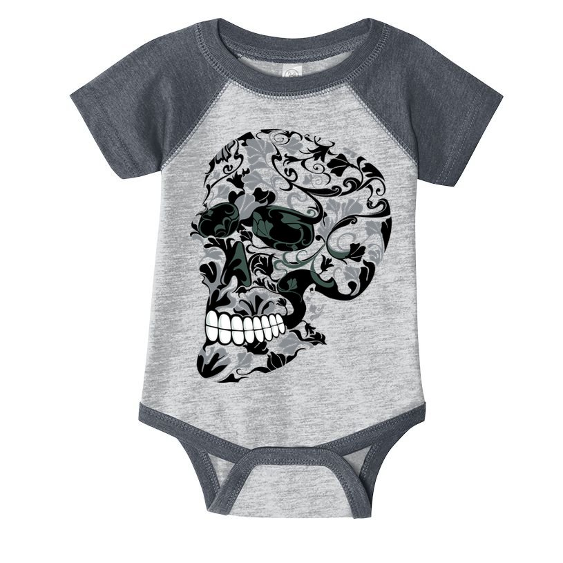 Skull With Flowers Day of the Dead Infant Baby Jersey Bodysuit