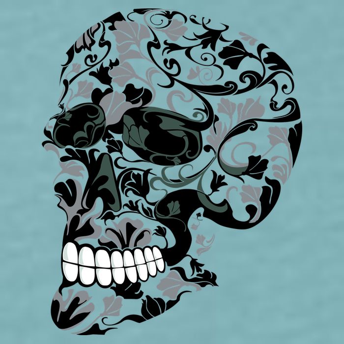 Skull With Flowers Day of the Dead Sueded Cloud Jersey T-Shirt