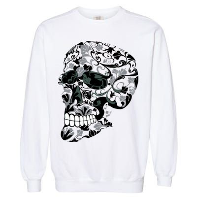 Skull With Flowers Day of the Dead Garment-Dyed Sweatshirt