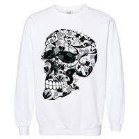 Skull With Flowers Day of the Dead Garment-Dyed Sweatshirt