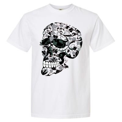 Skull With Flowers Day of the Dead Garment-Dyed Heavyweight T-Shirt