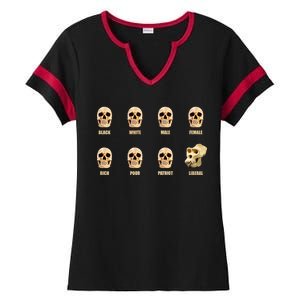 Skulls of Modern America Funny Liberal Monkey Skull Ladies Halftime Notch Neck Tee