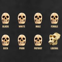 Skulls of Modern America Funny Liberal Monkey Skull Garment-Dyed Heavyweight T-Shirt