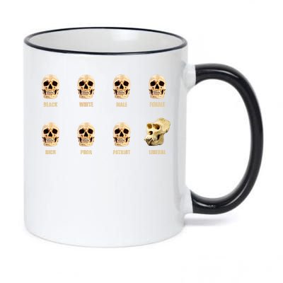 Skulls of Modern America Funny Liberal Monkey Skull 11oz Black Color Changing Mug