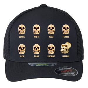 Skulls of Modern America Funny Liberal Monkey Skull Flexfit Unipanel Trucker Cap