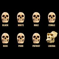 Skulls of Modern America Funny Liberal Monkey Skull Long Sleeve Shirt