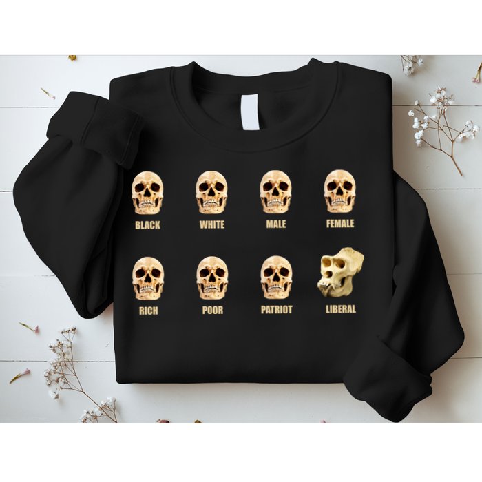 Skulls of Modern America Funny Liberal Monkey Skull Sweatshirt