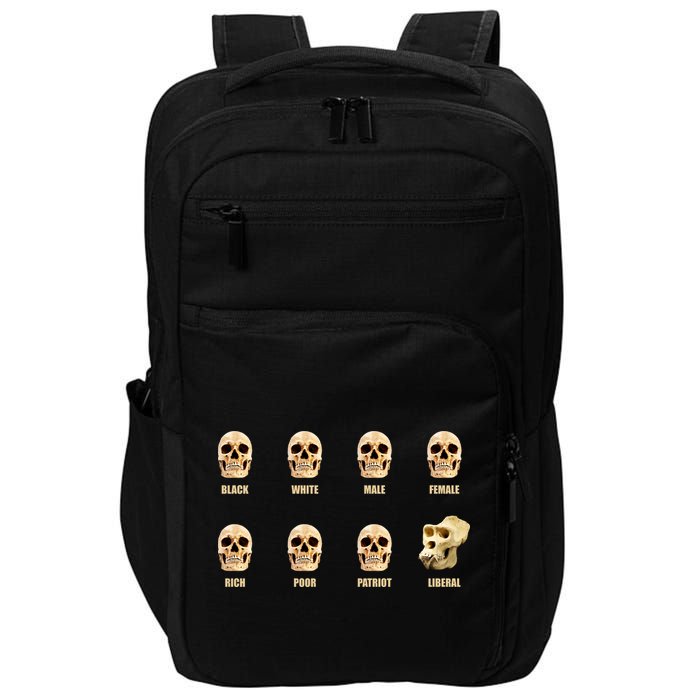 Skulls of Modern America Funny Liberal Monkey Skull Impact Tech Backpack