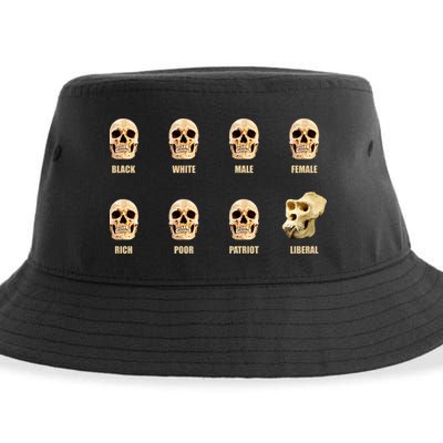 Skulls of Modern America Funny Liberal Monkey Skull Sustainable Bucket Hat