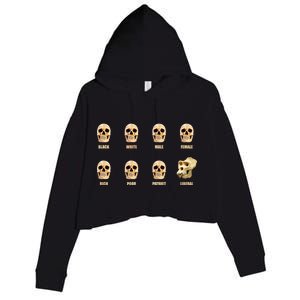 Skulls of Modern America Funny Liberal Monkey Skull Crop Fleece Hoodie