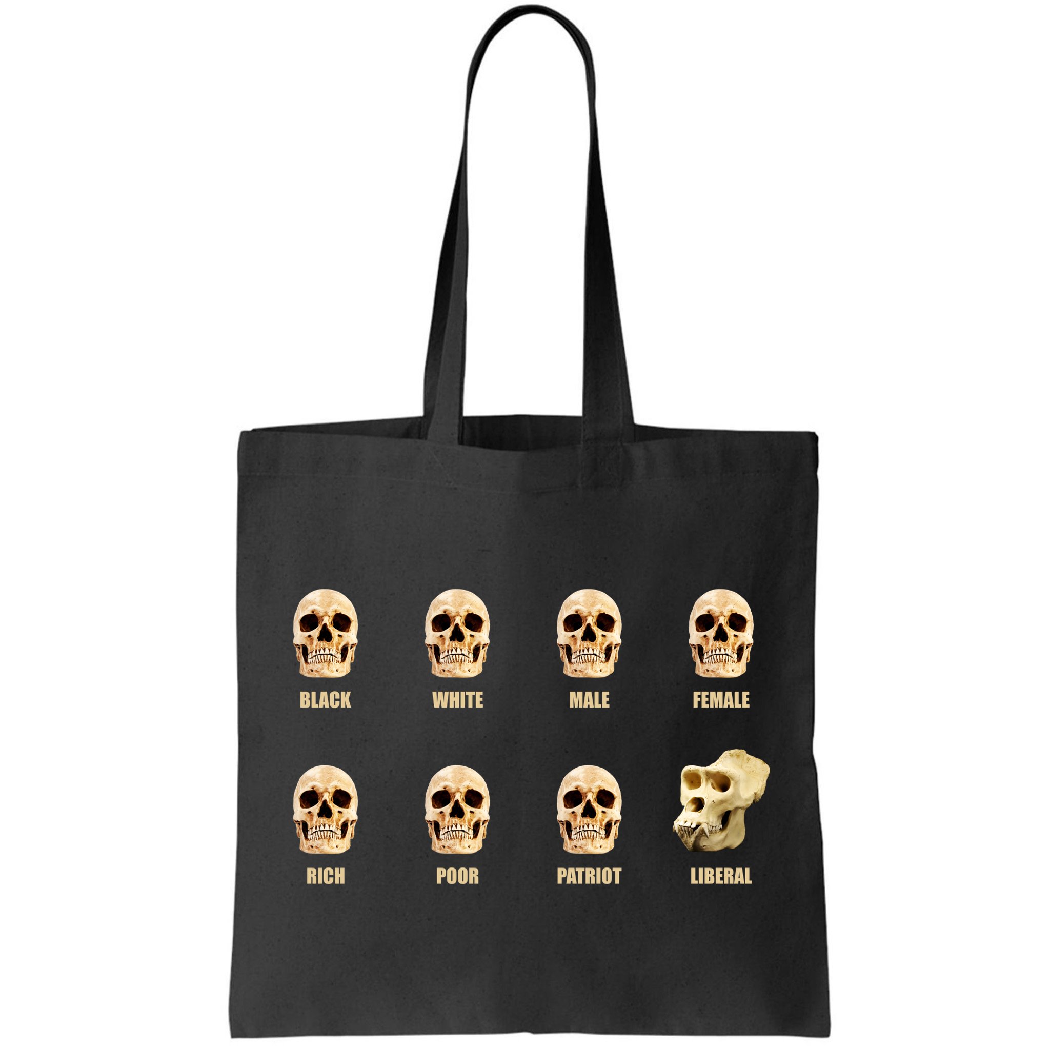 Skulls of Modern America Funny Liberal Monkey Skull Bag