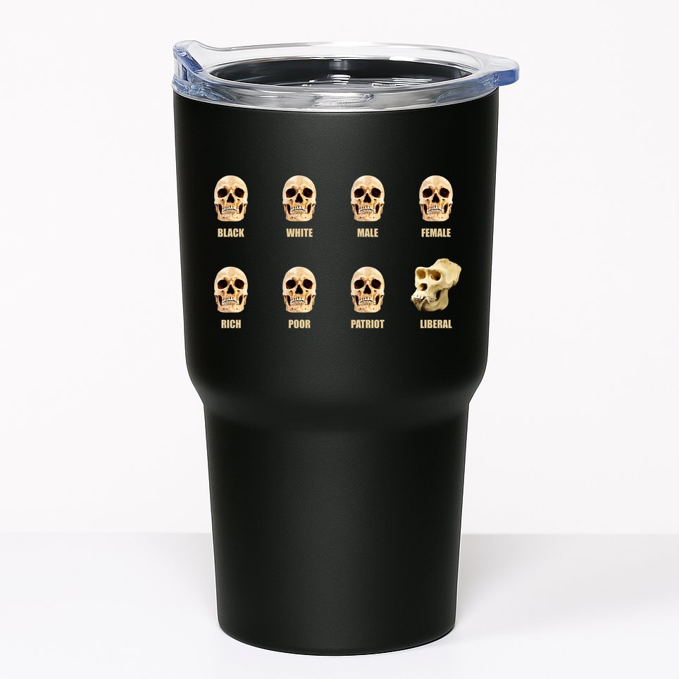 Skulls of Modern America Funny Liberal Monkey Skull Tumbler