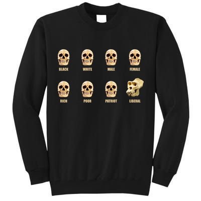 Skulls of Modern America Funny Liberal Monkey Skull Tall Sweatshirt