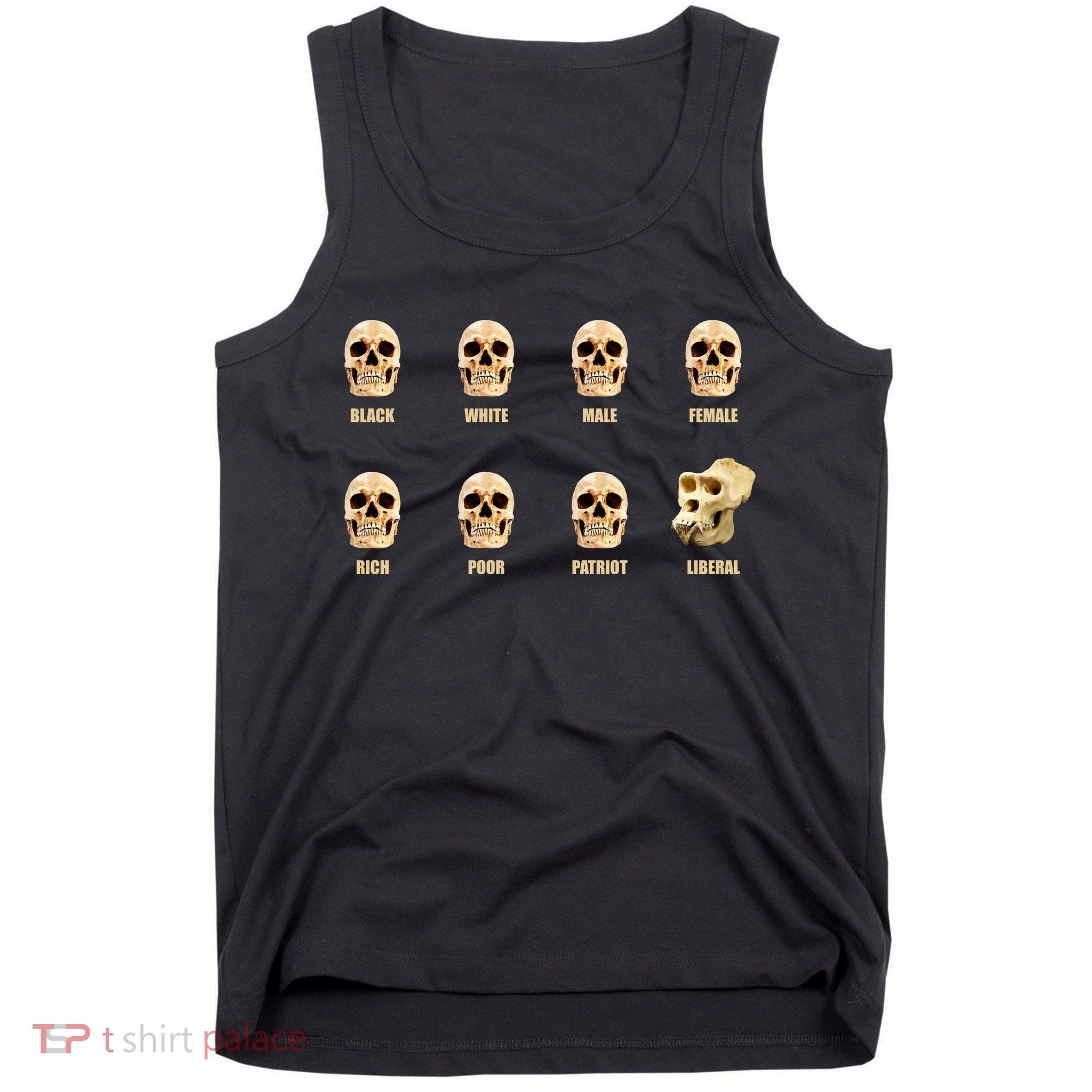 Skulls of Modern America Funny Liberal Monkey Skull Tank Top