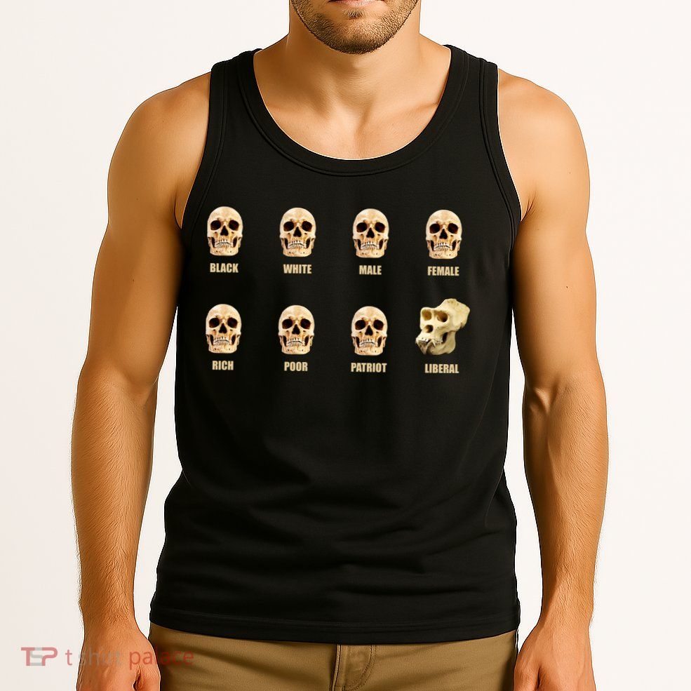Skulls of Modern America Funny Liberal Monkey Skull Tank Top