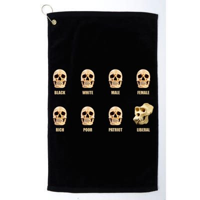 Skulls of Modern America Funny Liberal Monkey Skull Platinum Collection Golf Towel