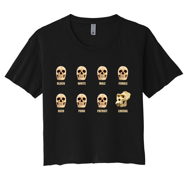 Skulls of Modern America Funny Liberal Monkey Skull Crop Top