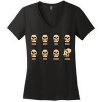 Skulls of Modern America Funny Liberal Monkey Skull Women's V-Neck T-Shirt