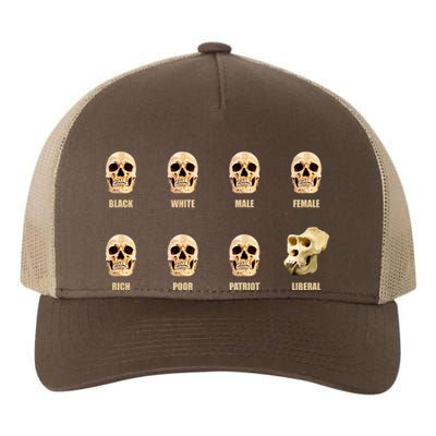 Skulls of Modern America Funny Liberal Monkey Skull Yupoong Adult 5-Panel Trucker Hat