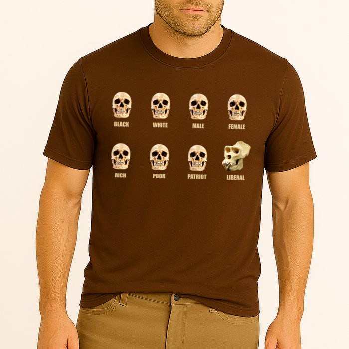 Skulls of Modern America Funny Liberal Monkey Skull Performance Shirt