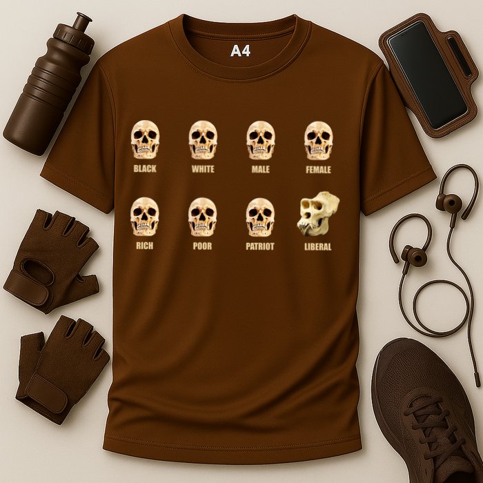 Skulls of Modern America Funny Liberal Monkey Skull Performance Shirt