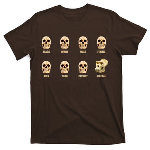 Skulls of Modern America Funny Liberal Monkey Skull T-Shirt