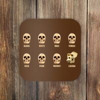 Skulls of Modern America Funny Liberal Monkey Skull Coaster