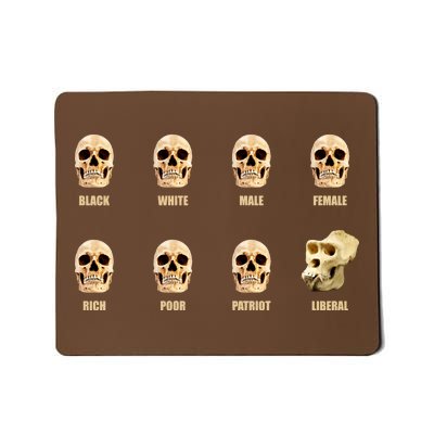 Skulls of Modern America Funny Liberal Monkey Skull Mousepad