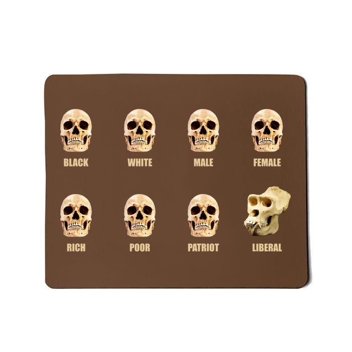 Skulls of Modern America Funny Liberal Monkey Skull Mousepad