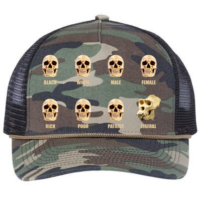 Skulls of Modern America Funny Liberal Monkey Skull Retro Rope Trucker Hat Cap