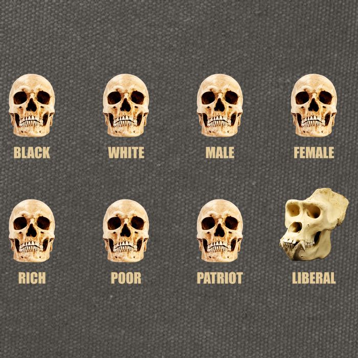 Skulls of Modern America Funny Liberal Monkey Skull Cotton Canvas Backpack