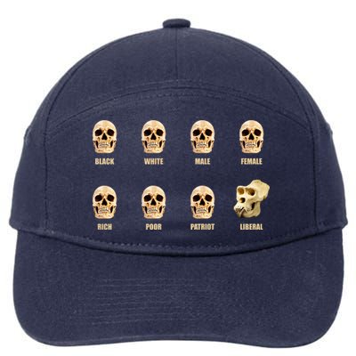 Skulls of Modern America Funny Liberal Monkey Skull 7-Panel Snapback Hat