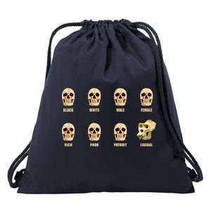 Skulls of Modern America Funny Liberal Monkey Skull Drawstring Bag