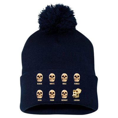 Skulls of Modern America Funny Liberal Monkey Skull Pom Pom 12in Knit Beanie