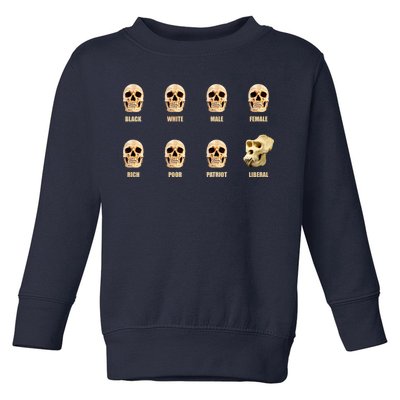 Skulls of Modern America Funny Liberal Monkey Skull Toddler Sweatshirt