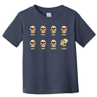 Skulls of Modern America Funny Liberal Monkey Skull Toddler T-Shirt