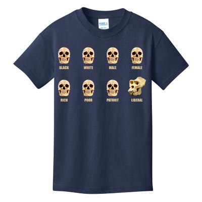 Skulls of Modern America Funny Liberal Monkey Skull Kids T-Shirt