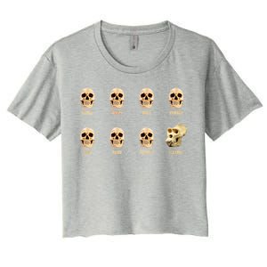 Skulls of Modern America Funny Liberal Monkey Skull Women's Crop Top Tee