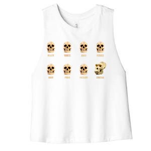 Skulls of Modern America Funny Liberal Monkey Skull Women's Racerback Cropped Tank