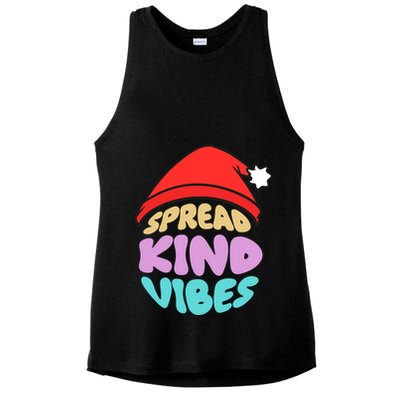 Spread Kind Vibes Funny Christmas Santa Hat Happy Unity Ladies PosiCharge Tri-Blend Wicking Tank