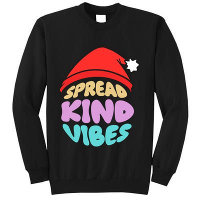 Spread Kind Vibes Funny Christmas Santa Hat Happy Unity Sweatshirt