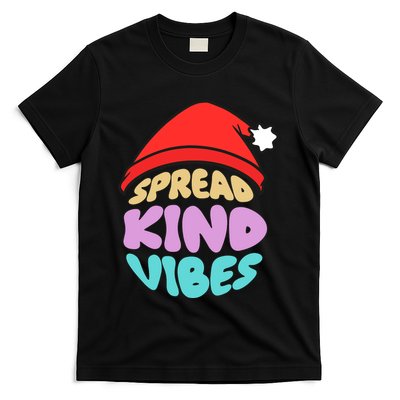 Spread Kind Vibes Funny Christmas Santa Hat Happy Unity T-Shirt