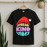 Spread Kind Vibes Funny Christmas Santa Hat Happy Unity T-Shirt