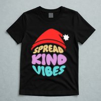Spread Kind Vibes Funny Christmas Santa Hat Happy Unity T-Shirt