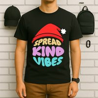 Spread Kind Vibes Funny Christmas Santa Hat Happy Unity T-Shirt