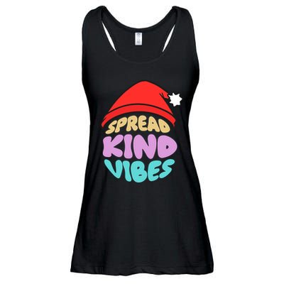 Spread Kind Vibes Funny Christmas Santa Hat Happy Unity Ladies Essential Flowy Tank