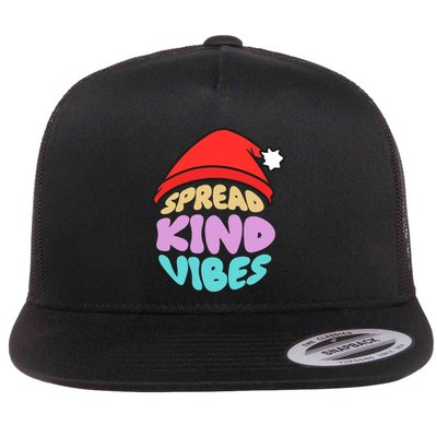 Spread Kind Vibes Funny Christmas Santa Hat Happy Unity Flatbill Hat