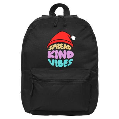 Spread Kind Vibes Funny Christmas Santa Hat Happy Unity 16 in Basic Backpack
